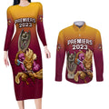 nrl-broncos-premiers-2023-couples-matching-long-sleeve-bodycon-dress-and-long-sleeve-button-shirts