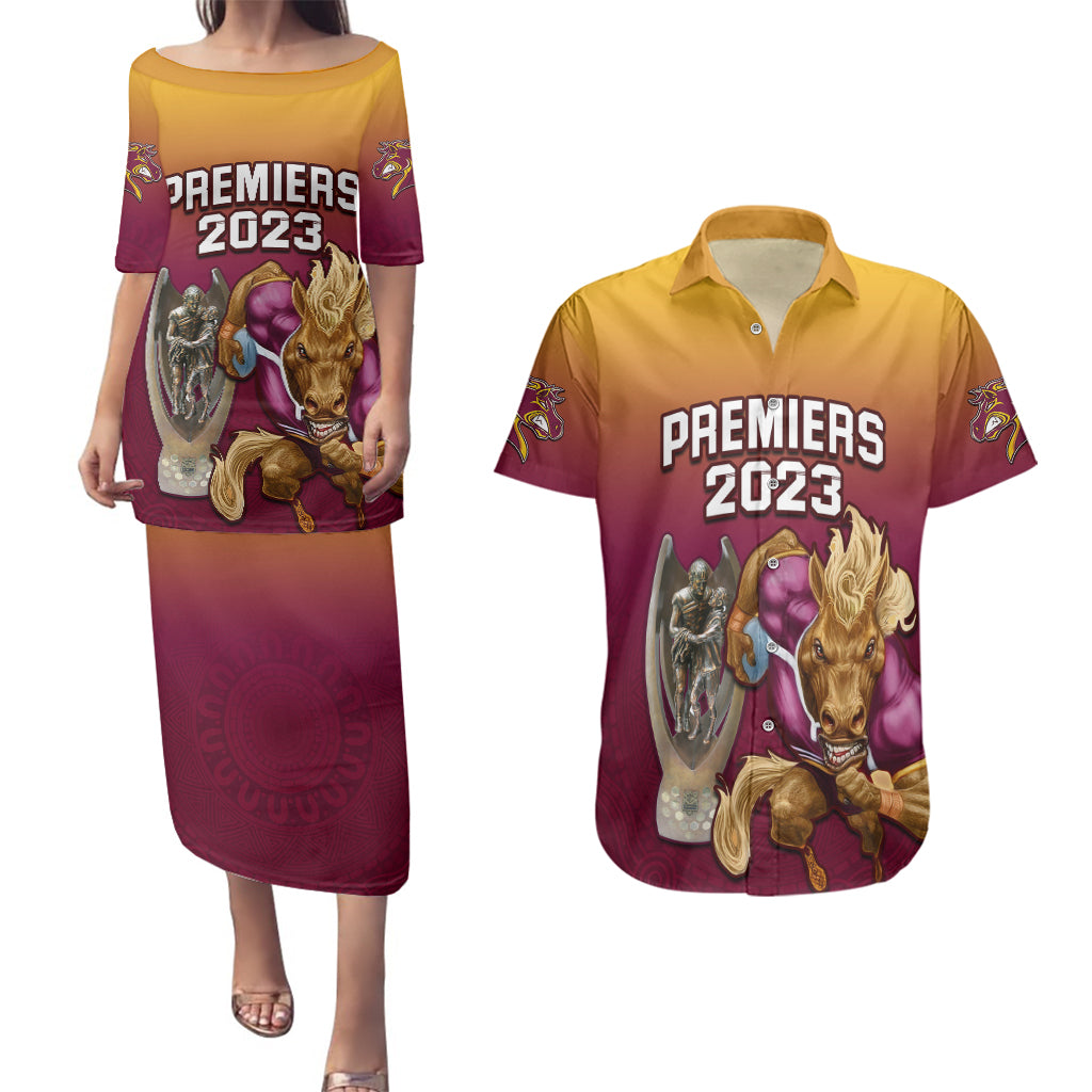 nrl-broncos-premiers-2023-couples-matching-puletasi-dress-and-hawaiian-shirt