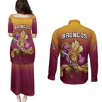 nrl-broncos-premiers-2023-couples-matching-puletasi-dress-and-long-sleeve-button-shirts