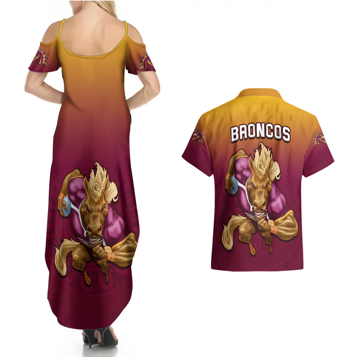nrl-broncos-premiers-2023-couples-matching-summer-maxi-dress-and-hawaiian-shirt