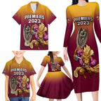 nrl-broncos-premiers-2023-family-matching-long-sleeve-bodycon-dress-and-hawaiian-shirt