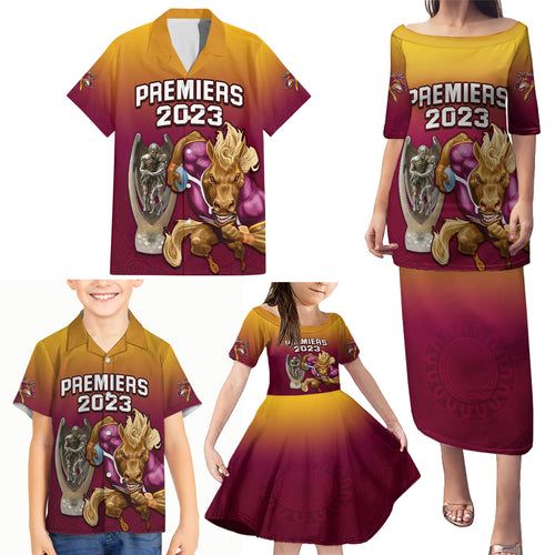 nrl-broncos-premiers-2023-family-matching-puletasi-dress-and-hawaiian-shirt