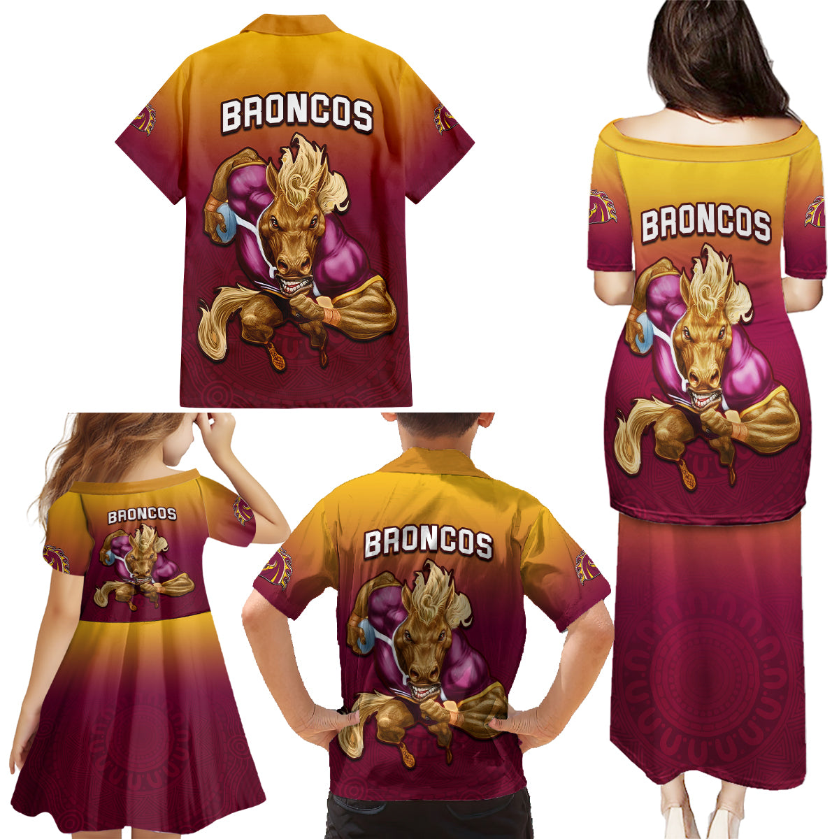 nrl-broncos-premiers-2023-family-matching-puletasi-dress-and-hawaiian-shirt