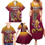 nrl-broncos-premiers-2023-family-matching-summer-maxi-dress-and-hawaiian-shirt