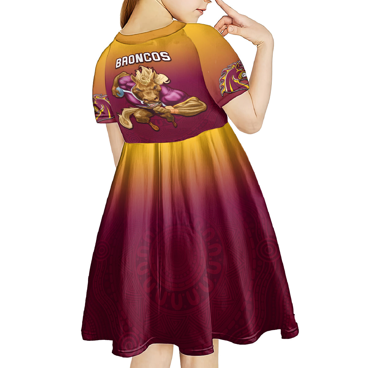 nrl-broncos-premiers-2023-kid-short-sleeve-dress