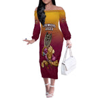 nrl-broncos-premiers-2023-off-the-shoulder-long-sleeve-dress