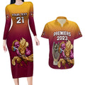 custom-nrl-broncos-premiers-2023-couples-matching-long-sleeve-bodycon-dress-and-hawaiian-shirt