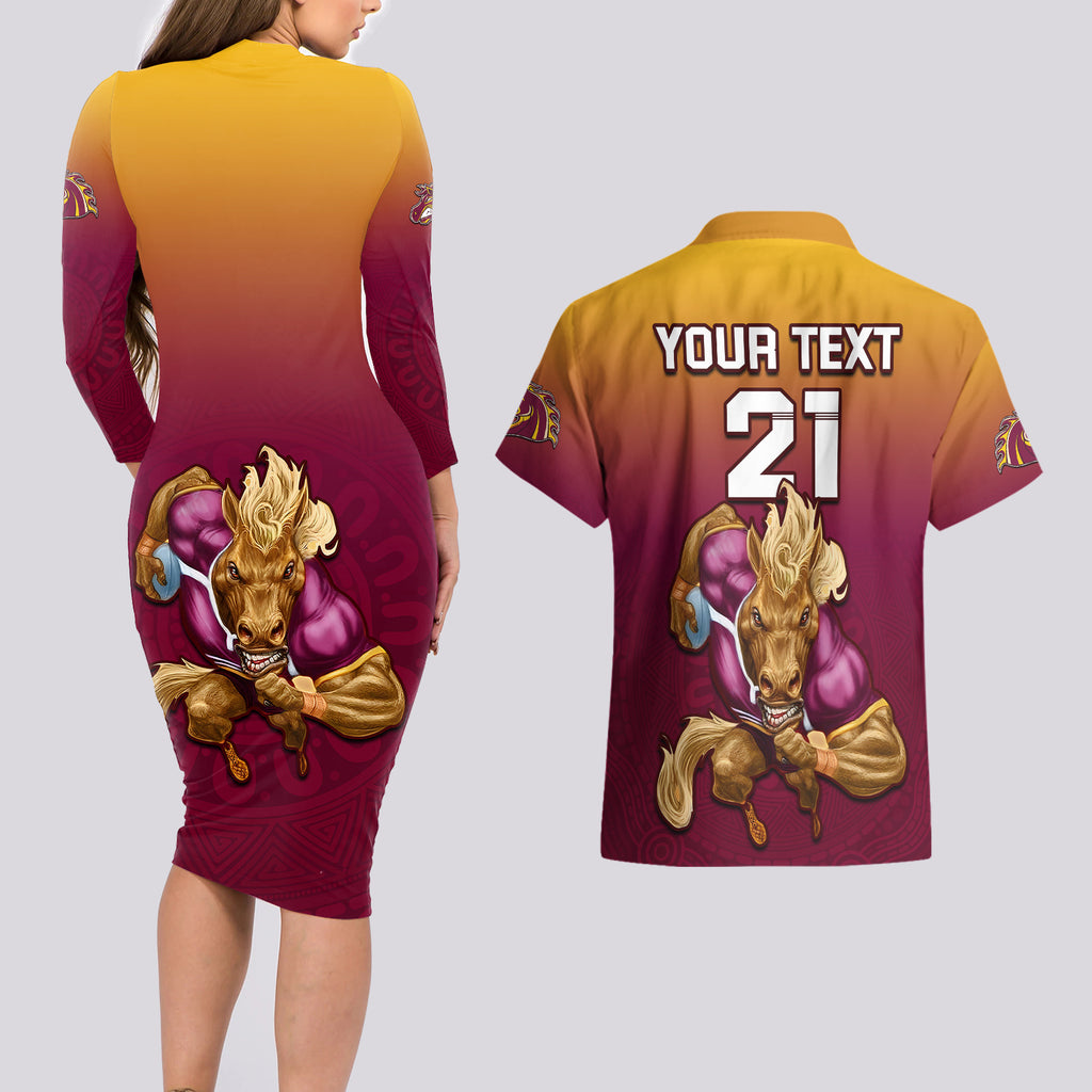 custom-nrl-broncos-premiers-2023-couples-matching-long-sleeve-bodycon-dress-and-hawaiian-shirt