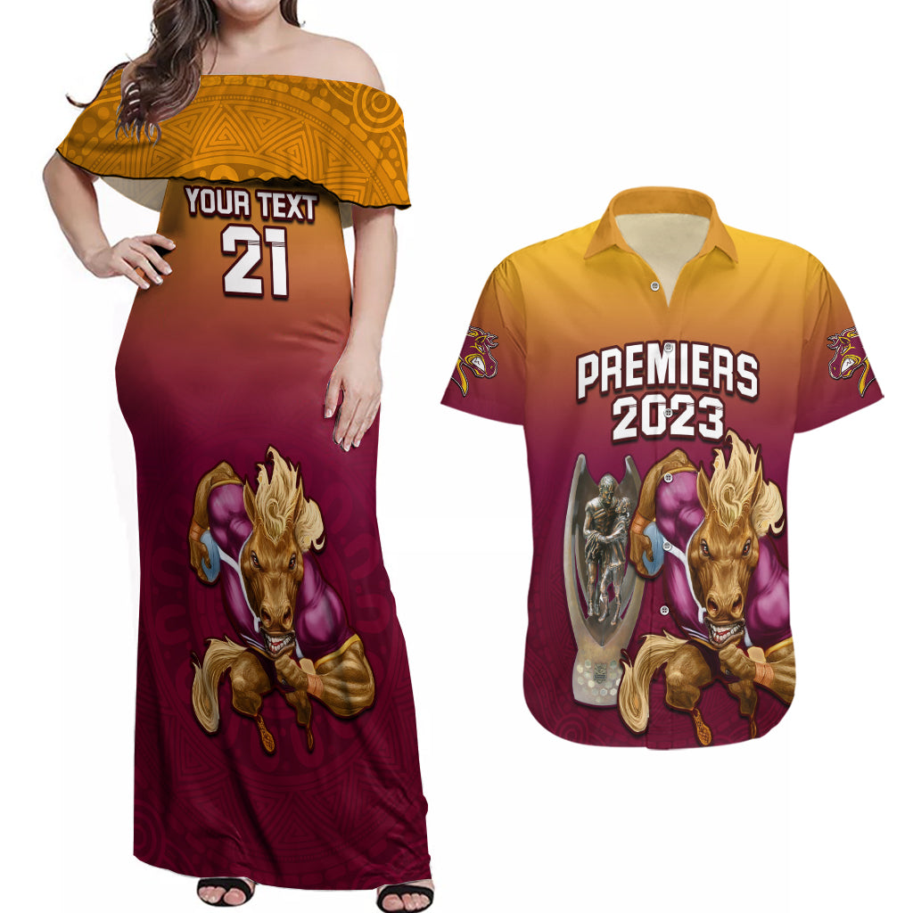 custom-nrl-broncos-premiers-2023-couples-matching-off-shoulder-maxi-dress-and-hawaiian-shirt