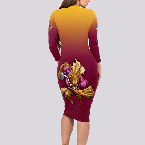 custom-nrl-broncos-premiers-2023-long-sleeve-bodycon-dress