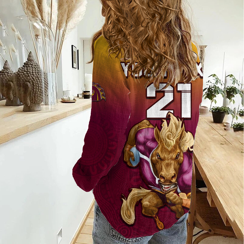 Custom NRL Broncos Premiers 2023 Women Casual Shirt LT9