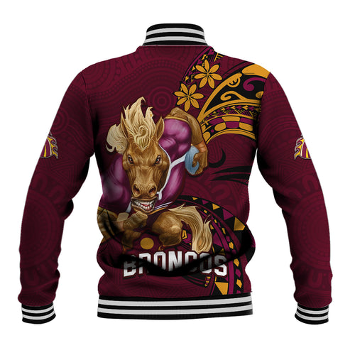 nrl-broncos-premiers-baseball-jacket-mascot-with-polynesian-pattern-version-2023