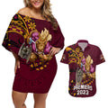 nrl-broncos-premiers-couples-matching-off-shoulder-short-dress-and-hawaiian-shirt-mascot-with-polynesian-pattern-version-2023