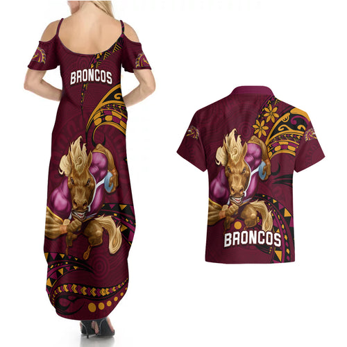 nrl-broncos-premiers-couples-matching-summer-maxi-dress-and-hawaiian-shirt-mascot-with-polynesian-pattern-version-2023