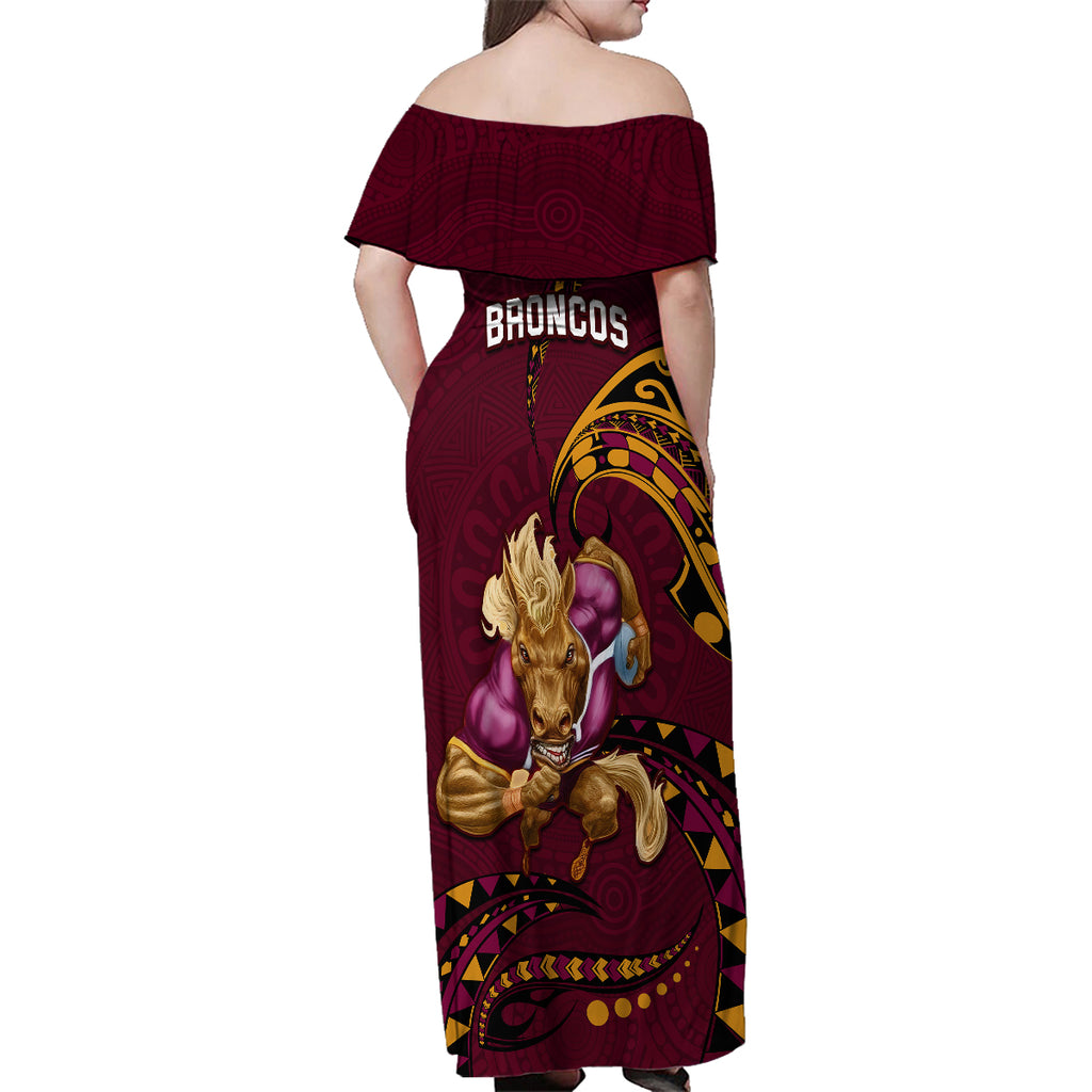nrl-broncos-premiers-family-matching-off-shoulder-maxi-dress-and-hawaiian-shirt-mascot-with-polynesian-pattern-version-2023