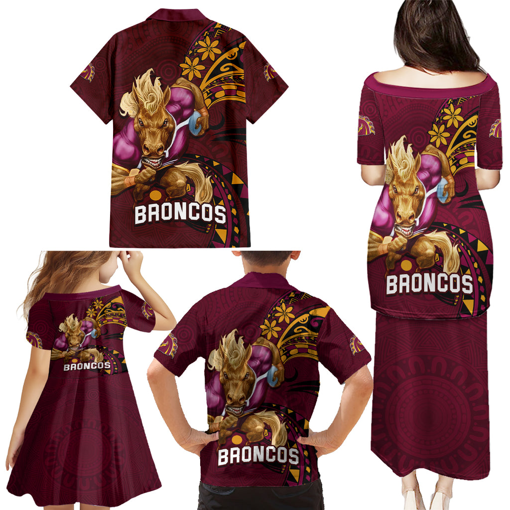nrl-broncos-premiers-family-matching-puletasi-dress-and-hawaiian-shirt-mascot-with-polynesian-pattern-version-2023