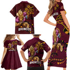 nrl-broncos-premiers-family-matching-short-sleeve-bodycon-dress-and-hawaiian-shirt-mascot-with-polynesian-pattern-version-2023
