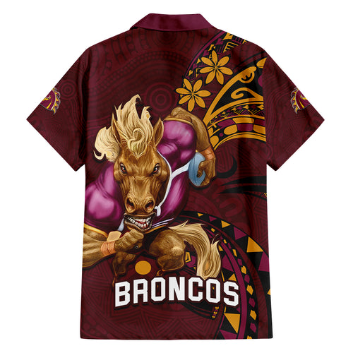 nrl-broncos-premiers-family-matching-short-sleeve-bodycon-dress-and-hawaiian-shirt-mascot-with-polynesian-pattern-version-2023