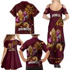 nrl-broncos-premiers-family-matching-summer-maxi-dress-and-hawaiian-shirt-mascot-with-polynesian-pattern-version-2023