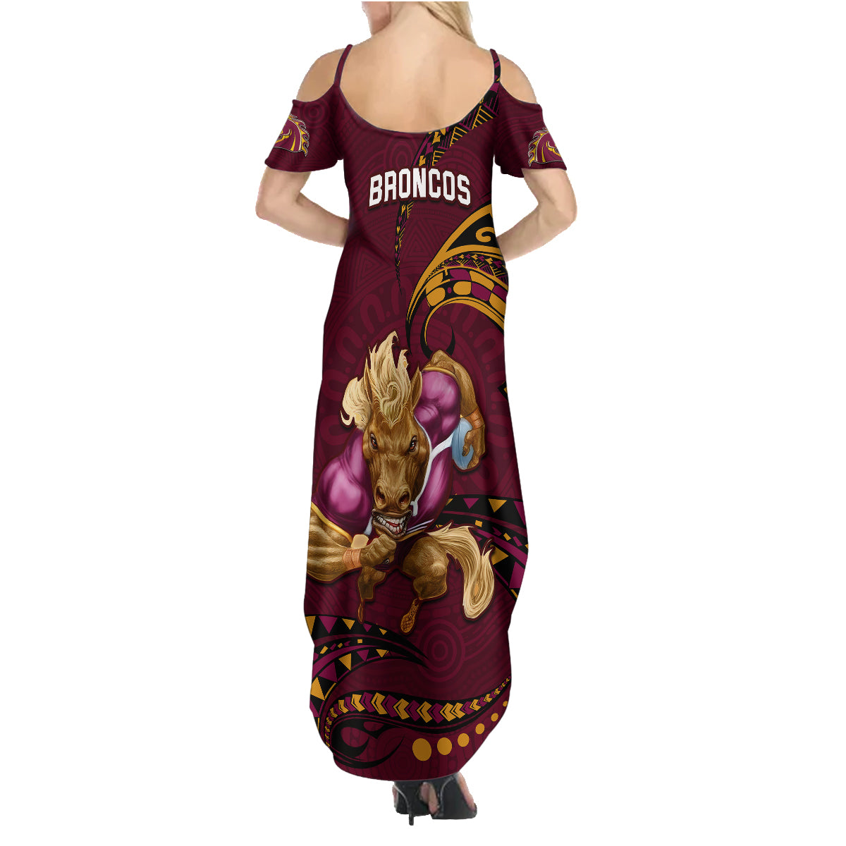 nrl-broncos-premiers-family-matching-summer-maxi-dress-and-hawaiian-shirt-mascot-with-polynesian-pattern-version-2023