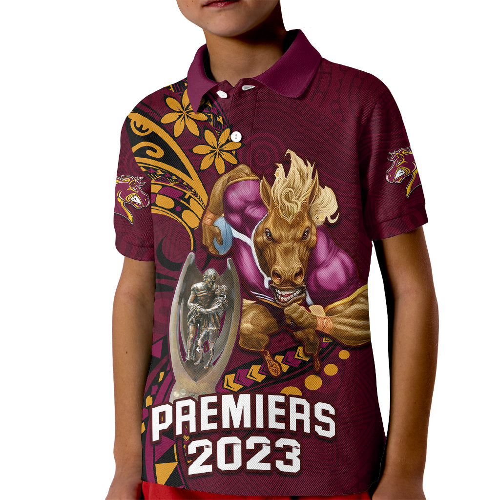 nrl-broncos-premiers-kid-polo-shirt-mascot-with-polynesian-pattern-version-2023