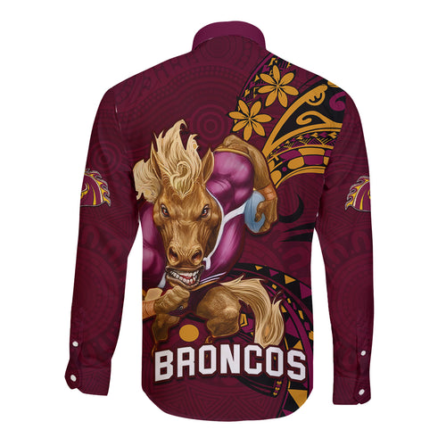 nrl-broncos-premiers-long-sleeve-button-shirt-mascot-with-polynesian-pattern-version-2023