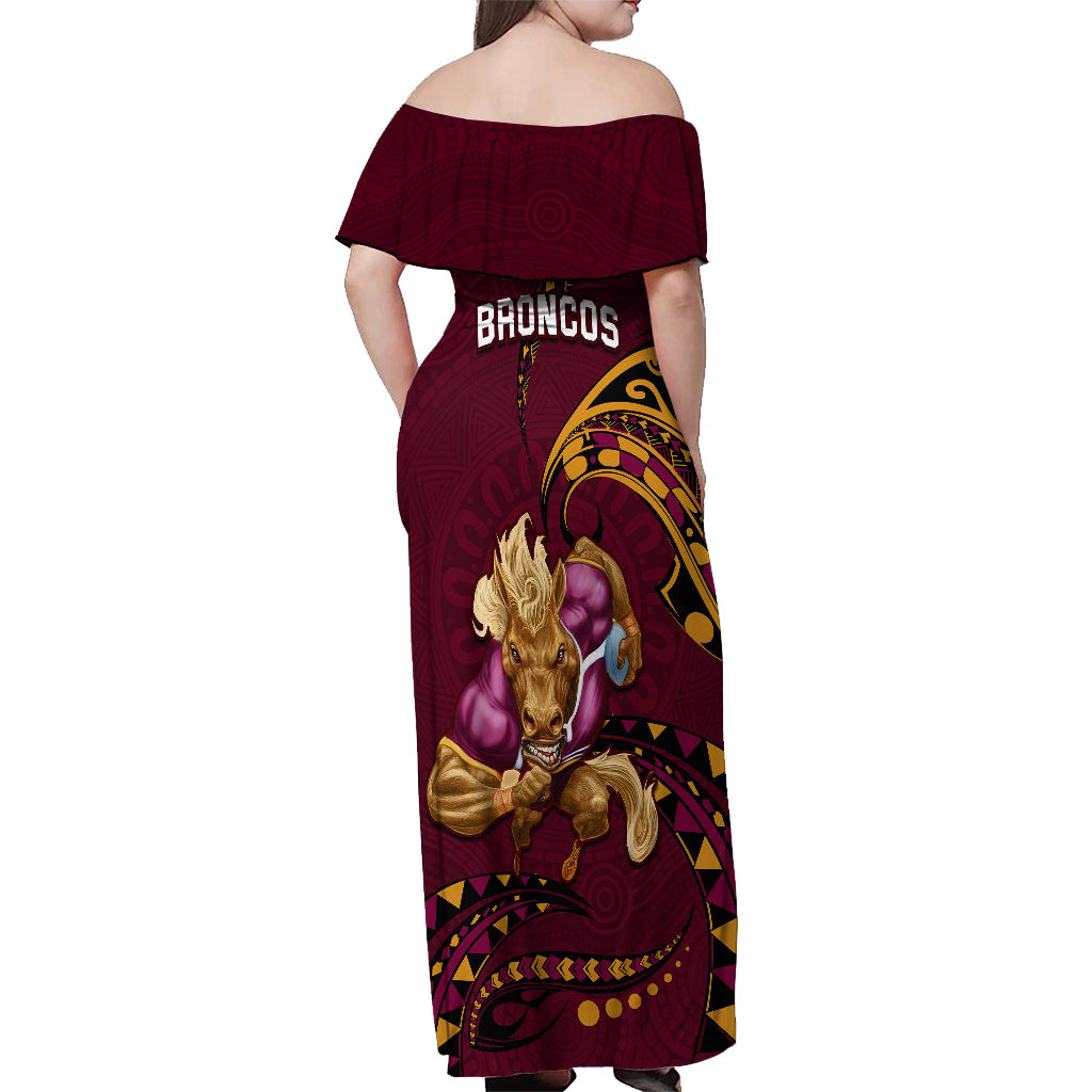 nrl-broncos-premiers-off-shoulder-maxi-dress-mascot-with-polynesian-pattern-version-2023