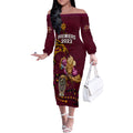 nrl-broncos-premiers-off-the-shoulder-long-sleeve-dress-mascot-with-polynesian-pattern-version-2023