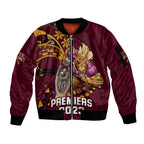 nrl-broncos-premiers-sleeve-zip-bomber-jacket-mascot-with-polynesian-pattern-version-2023