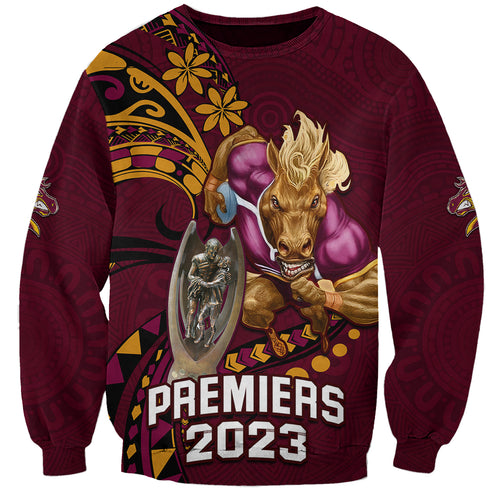 nrl-broncos-premiers-sweatshirt-mascot-with-polynesian-pattern-version-2023