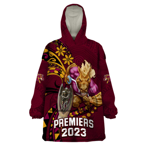 nrl-broncos-premiers-wearable-blanket-hoodie-mascot-with-polynesian-pattern-version-2023