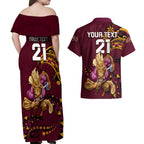 custom-nrl-broncos-premiers-couples-matching-off-shoulder-maxi-dress-and-hawaiian-shirt-mascot-with-polynesian-pattern-version-2023