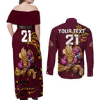 custom-nrl-broncos-premiers-couples-matching-off-shoulder-maxi-dress-and-long-sleeve-button-shirts-mascot-with-polynesian-pattern-version-2023