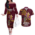 custom-nrl-broncos-premiers-couples-matching-off-the-shoulder-long-sleeve-dress-and-hawaiian-shirt-mascot-with-polynesian-pattern-version-2023