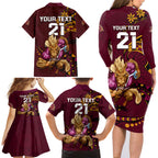 custom-nrl-broncos-premiers-family-matching-long-sleeve-bodycon-dress-and-hawaiian-shirt-mascot-with-polynesian-pattern-version-2023