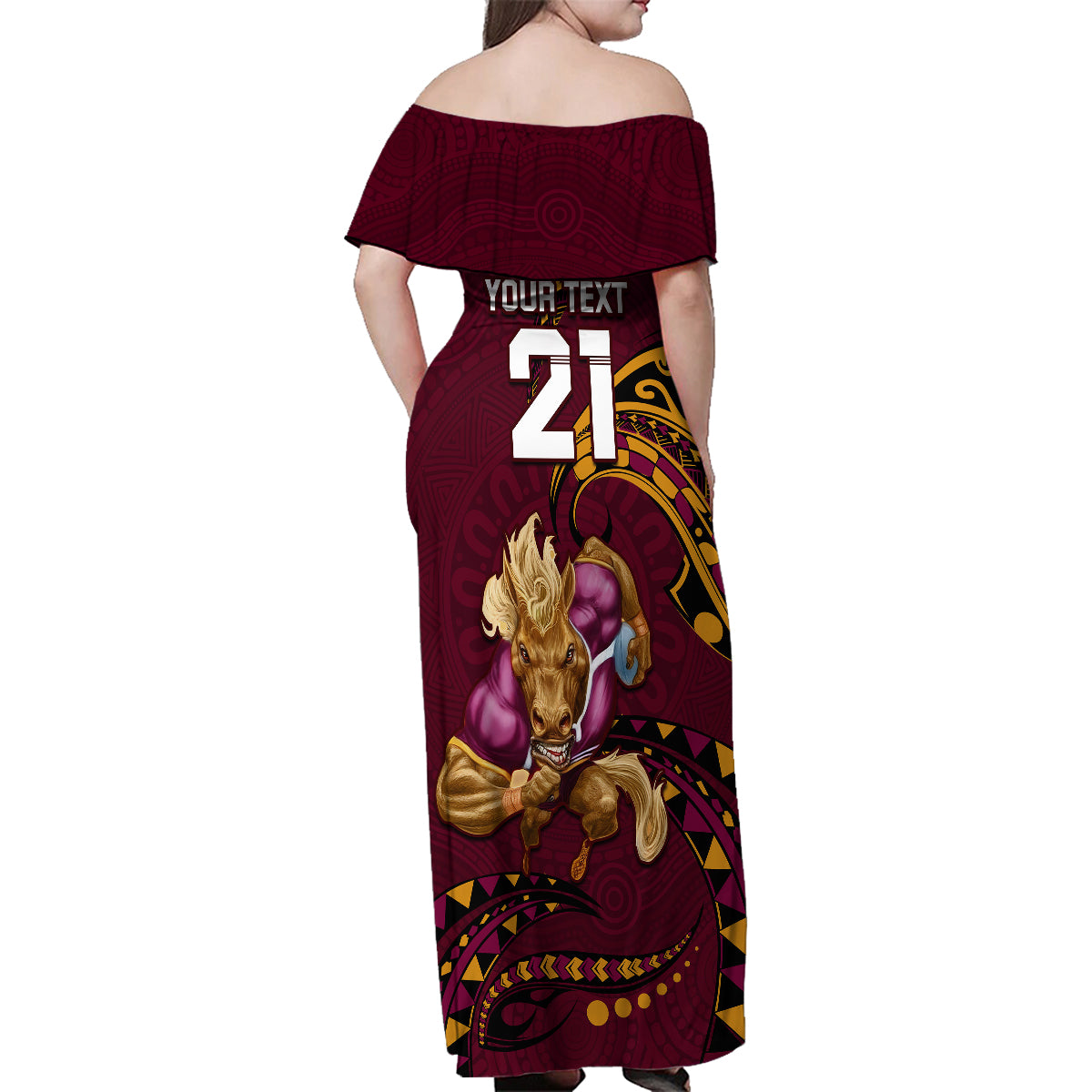 custom-nrl-broncos-premiers-family-matching-off-shoulder-maxi-dress-and-hawaiian-shirt-mascot-with-polynesian-pattern-version-2023