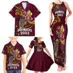 custom-nrl-broncos-premiers-family-matching-tank-maxi-dress-and-hawaiian-shirt-mascot-with-polynesian-pattern-version-2023