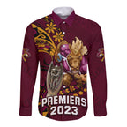 custom-nrl-broncos-premiers-long-sleeve-button-shirt-mascot-with-polynesian-pattern-version-2023