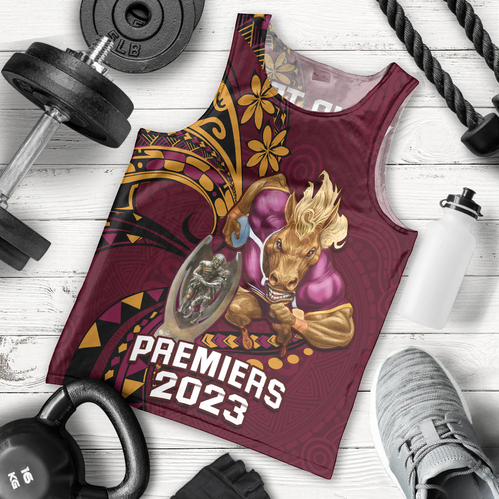custom-nrl-broncos-premiers-men-tank-top-mascot-with-polynesian-pattern-version-2023