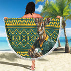 Custom South Africa Rugby Bokke Mascot Beach Blanket With Flag Style