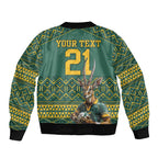 Custom South Africa Rugby Bokke Mascot Bomber Jacket With Flag Style