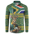 Custom South Africa Rugby Bokke Mascot Button Sweatshirt With Flag Style