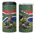 Custom South Africa Rugby Bokke Mascot Can Cooler Tumbler With Flag Style