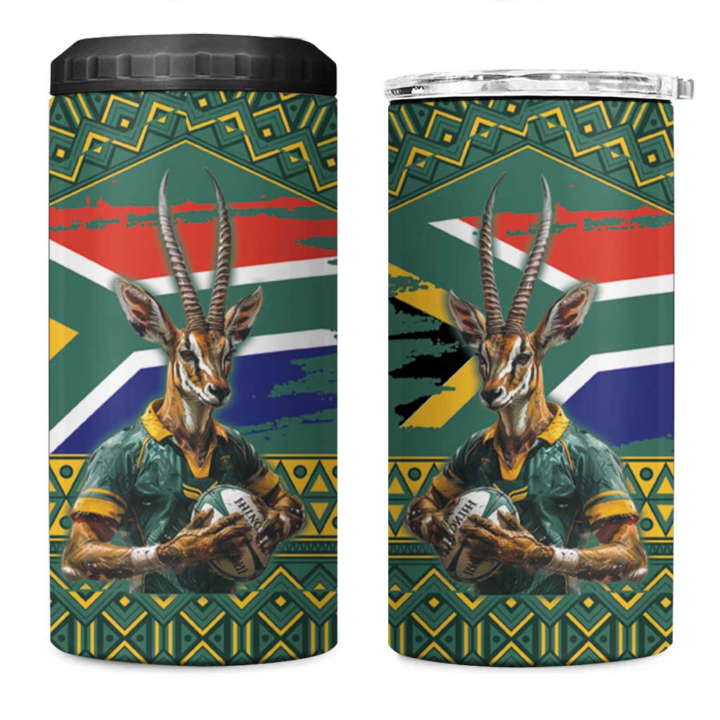Custom South Africa Rugby Bokke Mascot Can Cooler Tumbler With Flag Style