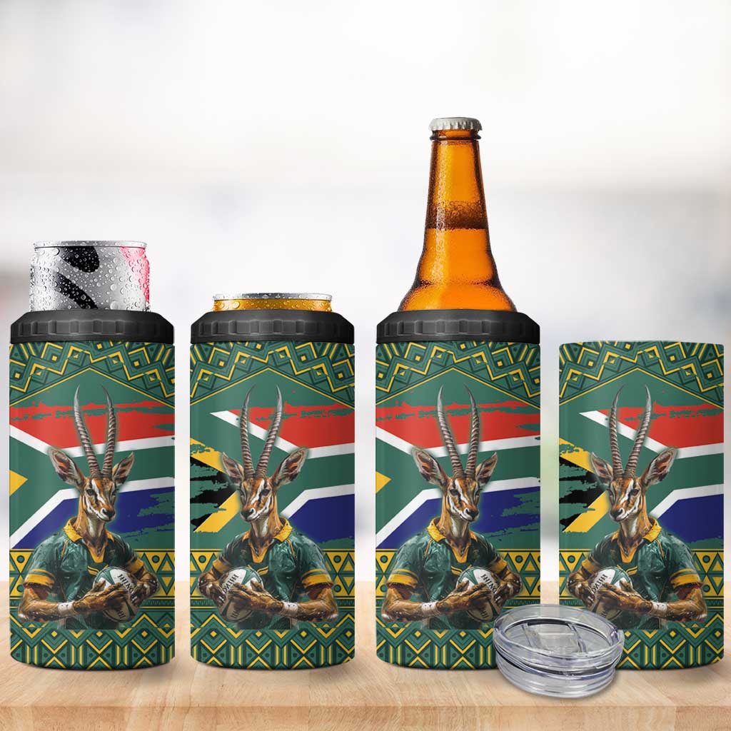 Custom South Africa Rugby Bokke Mascot Can Cooler Tumbler With Flag Style