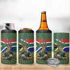 Custom South Africa Rugby Bokke Mascot Can Cooler Tumbler With Flag Style