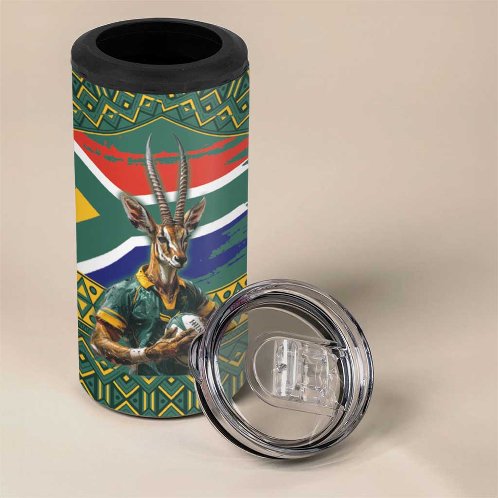 Custom South Africa Rugby Bokke Mascot Can Cooler Tumbler With Flag Style