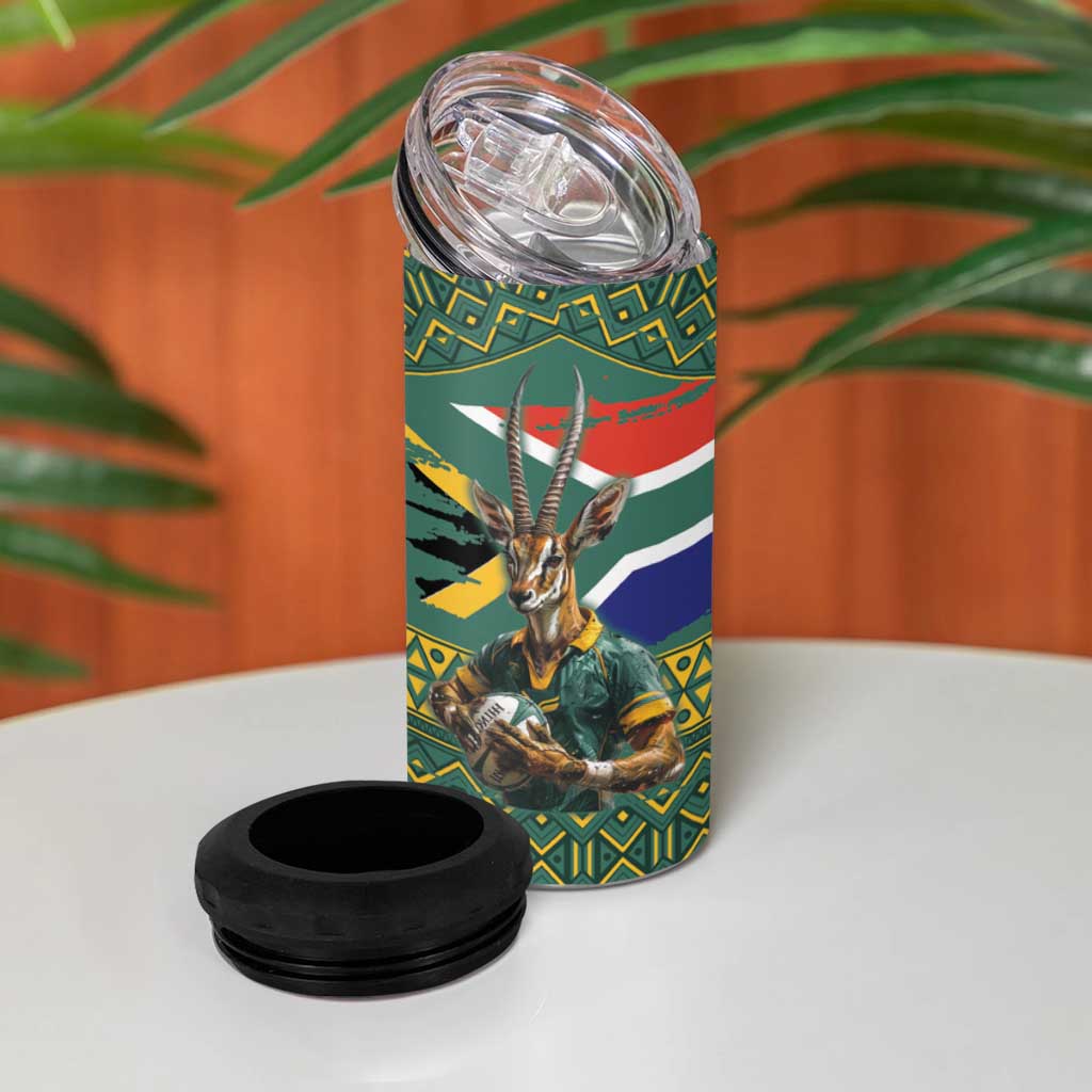 Custom South Africa Rugby Bokke Mascot Can Cooler Tumbler With Flag Style