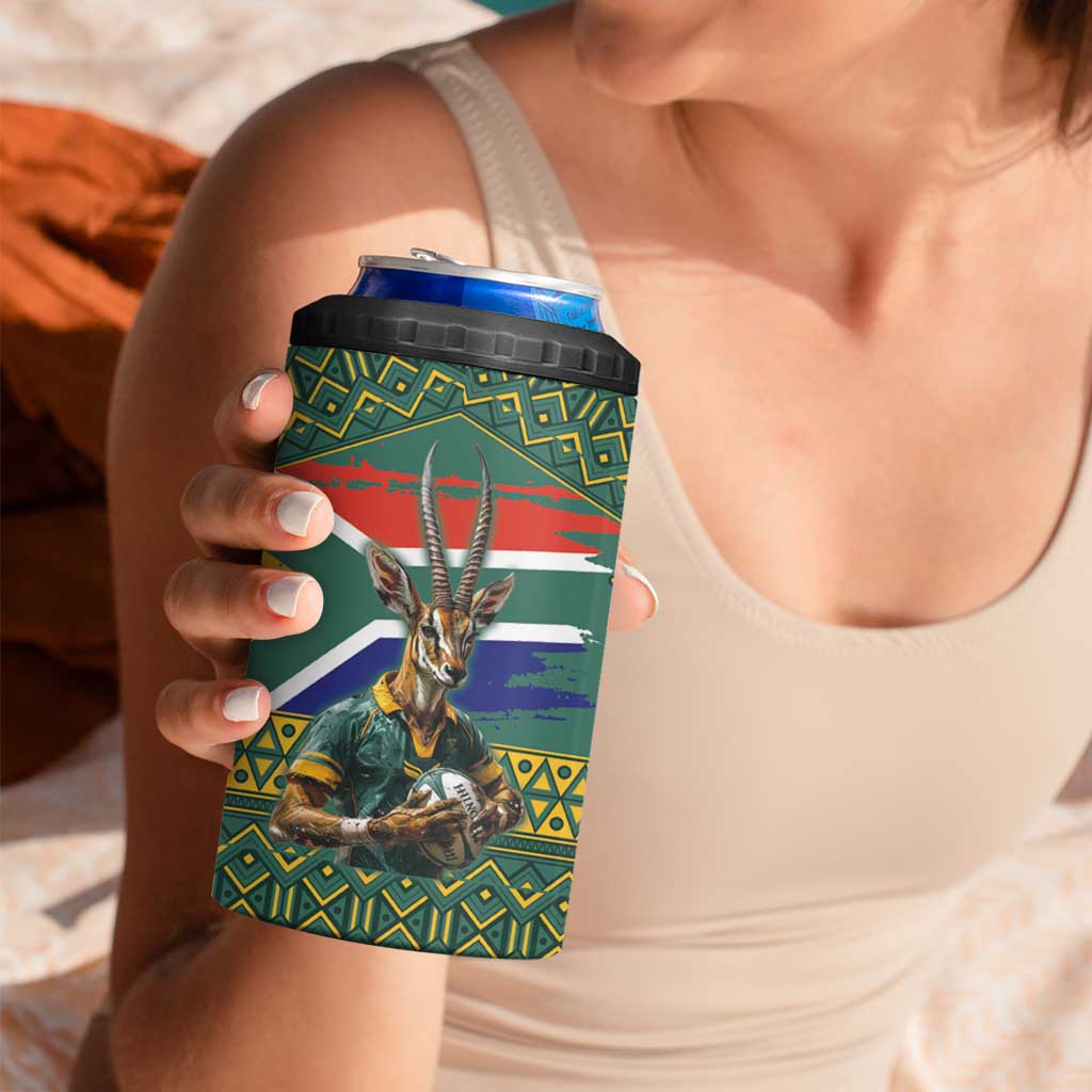 Custom South Africa Rugby Bokke Mascot Can Cooler Tumbler With Flag Style
