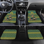 Custom South Africa Rugby Bokke Mascot Car Mats With Flag Style